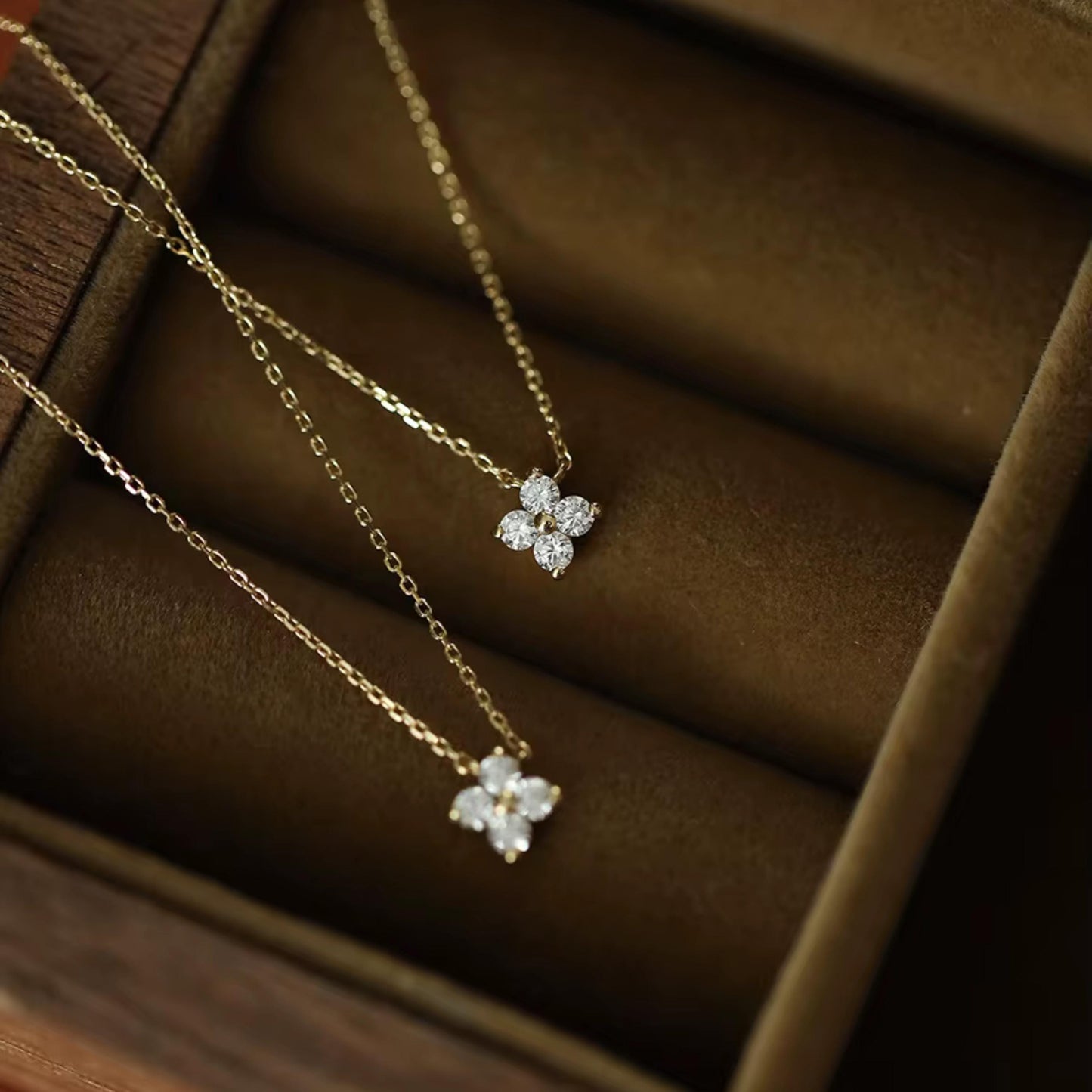 Danity 4 Leaf Charm CZ Necklace