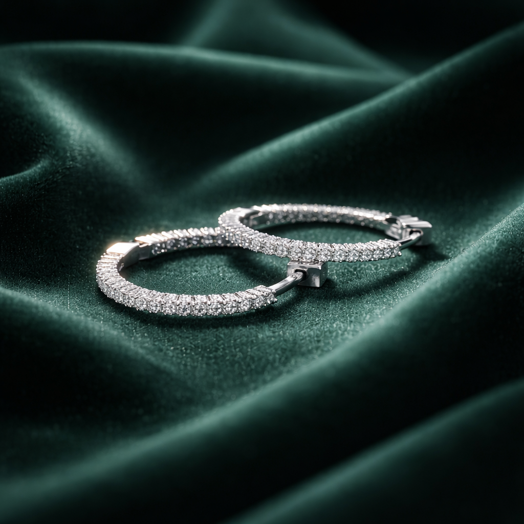Moissanite 25mm Hoops