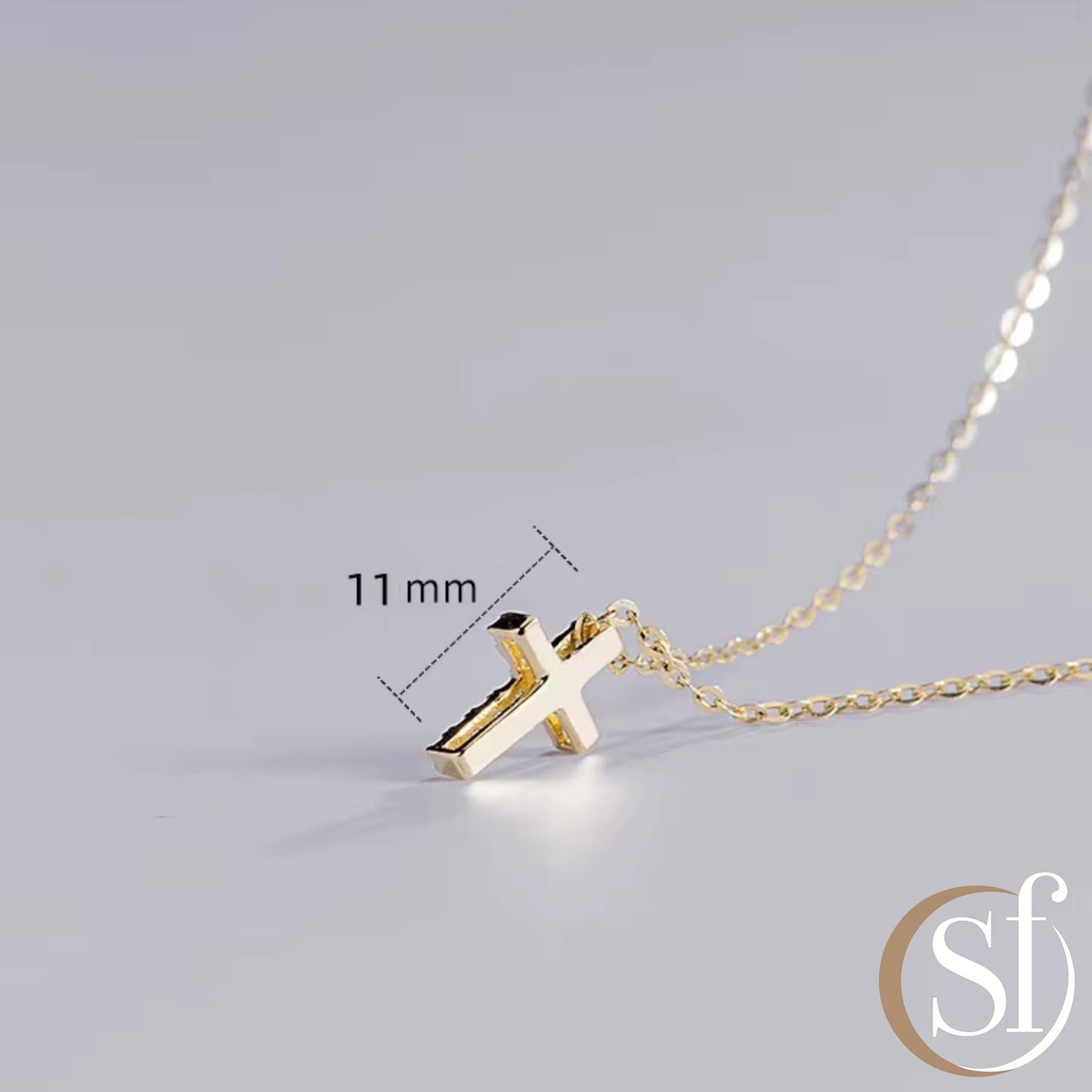 Dainty CZ Pavé Cross Necklace