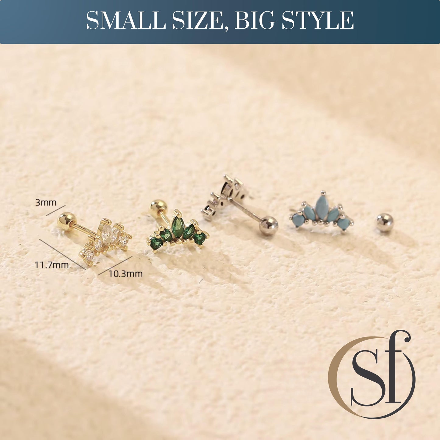 Danity Cluster CZ Fan Studs