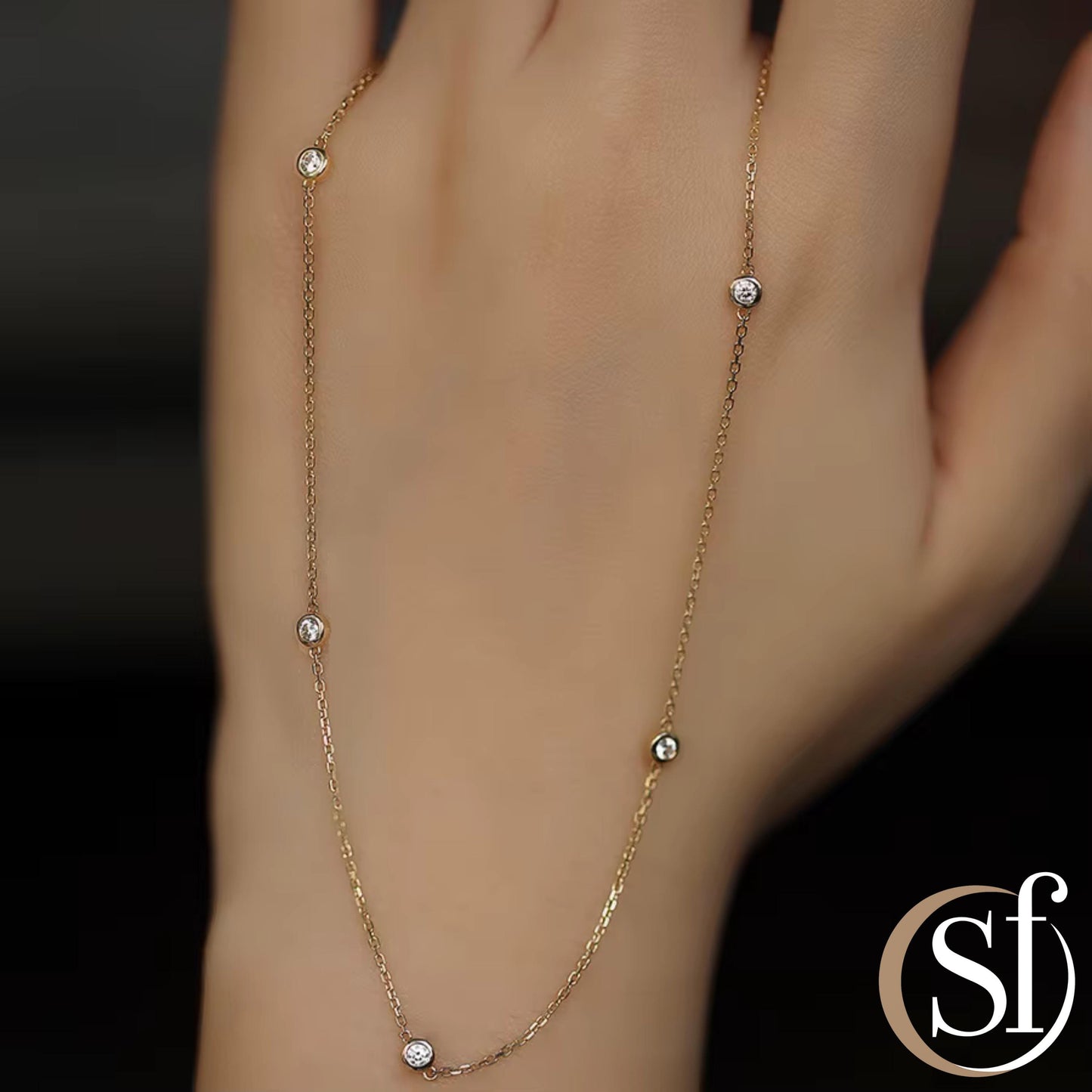 Bezel CZ 4mm Station Necklace