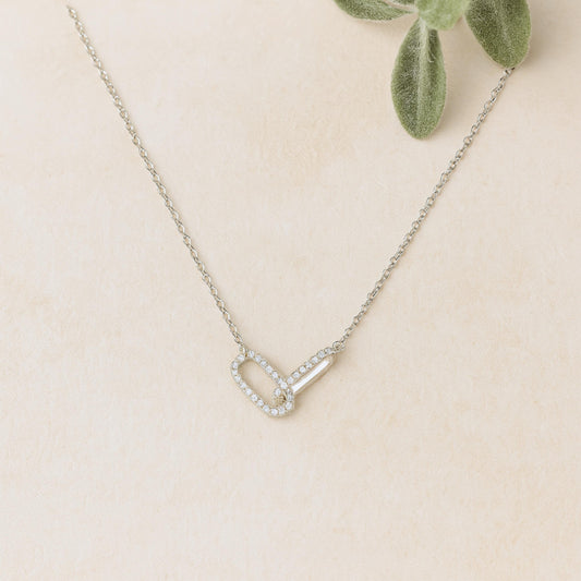 Interlocking Pave Link Cable Necklace