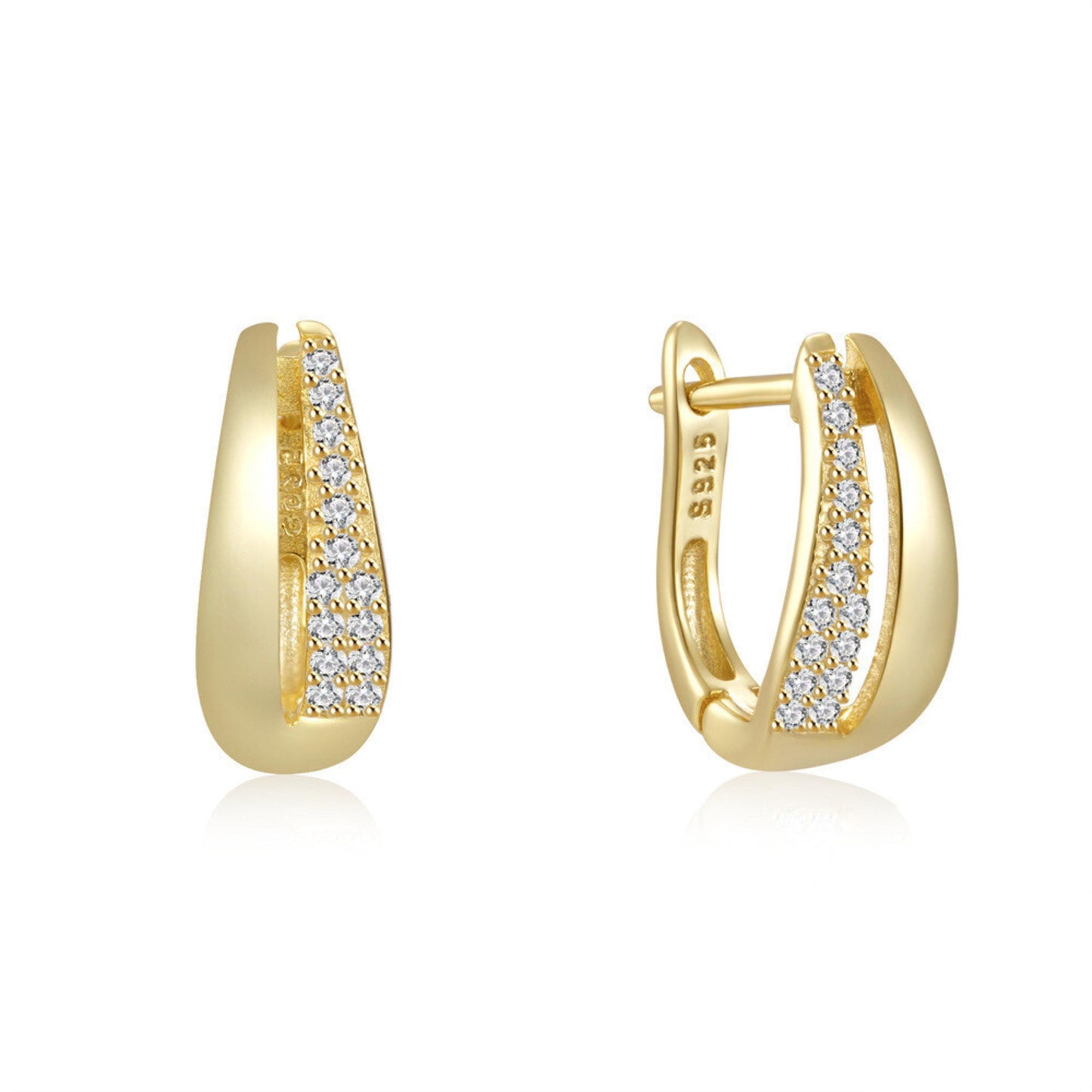 Dainty CZ Huggie Hoop Earrings
