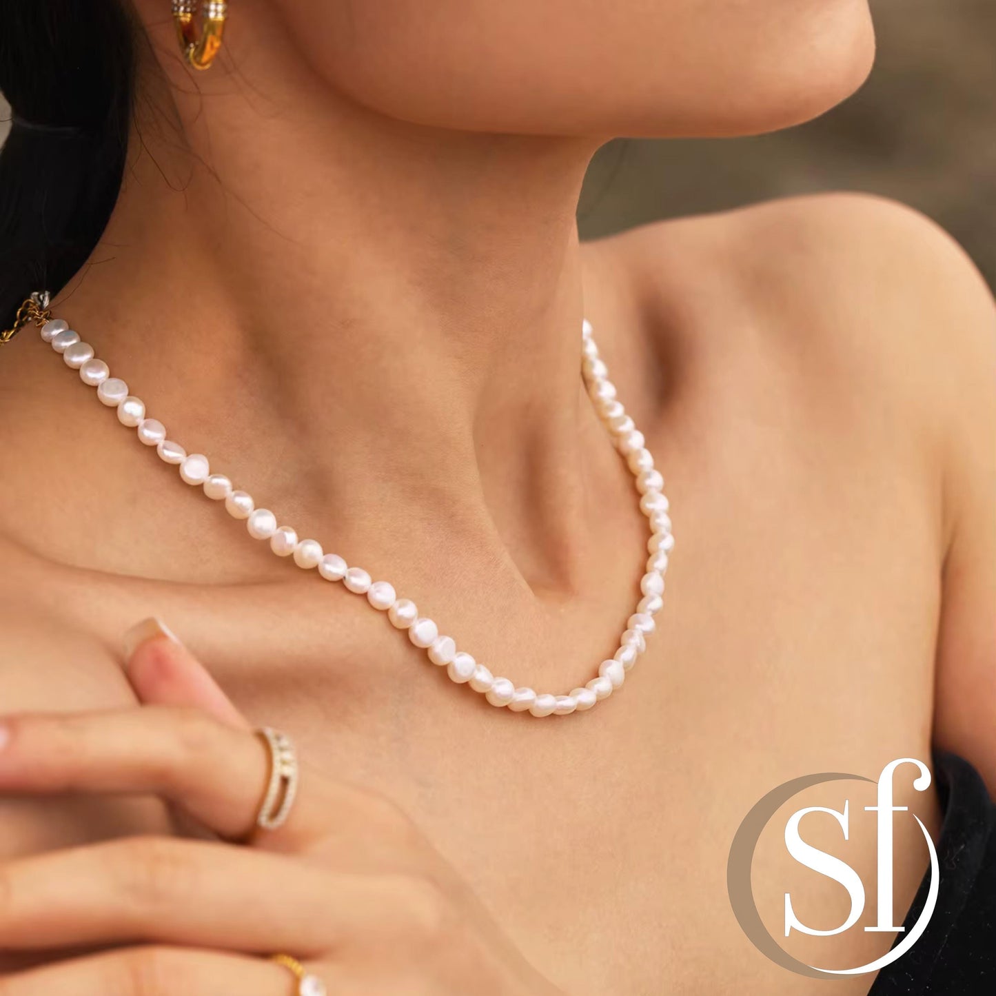 Baroque Pearl Necklace with Gold Butterfly Clasp
