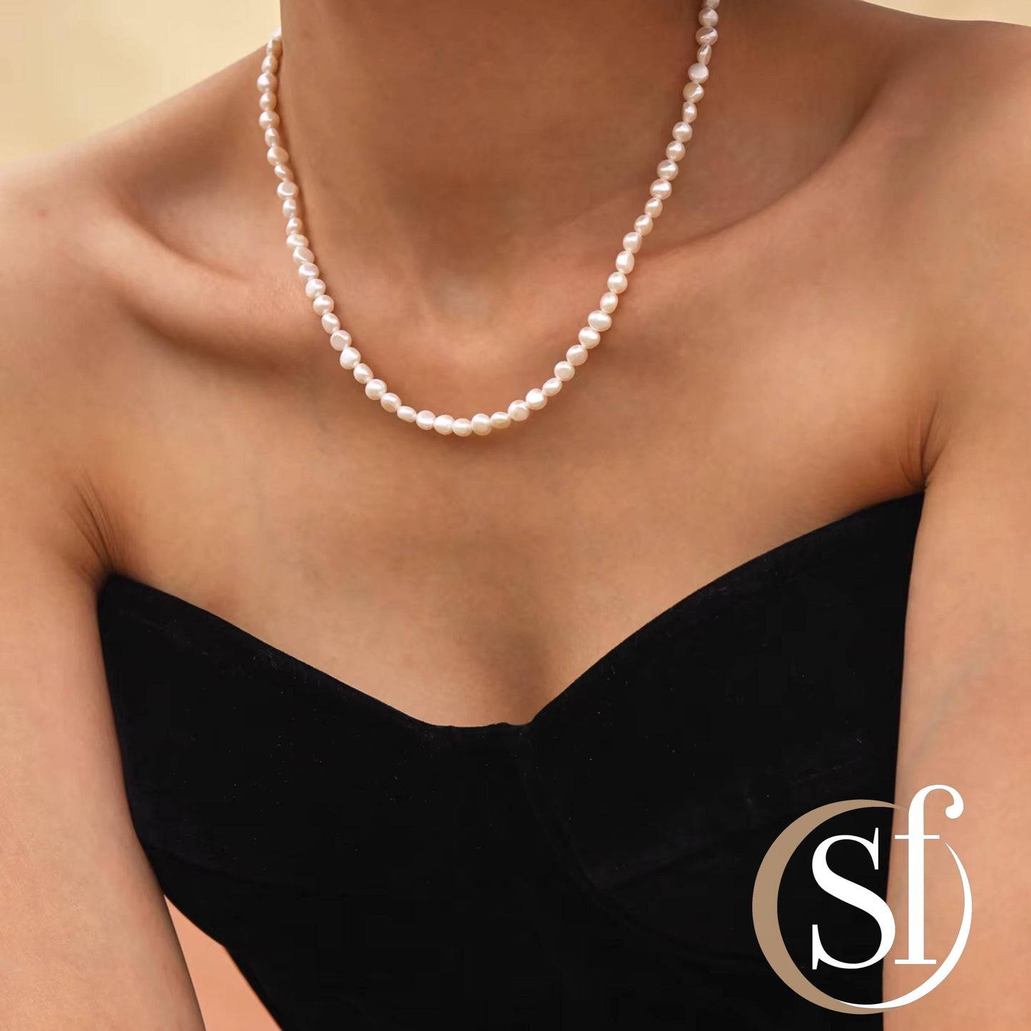 Baroque Pearl Necklace with Gold Butterfly Clasp