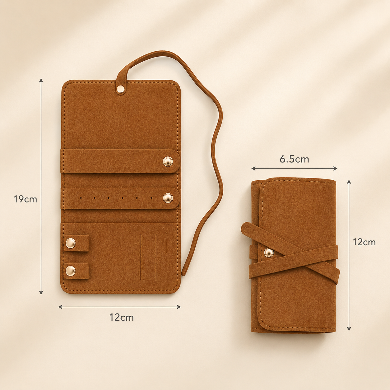 Travel Jewelry Roll Organizer