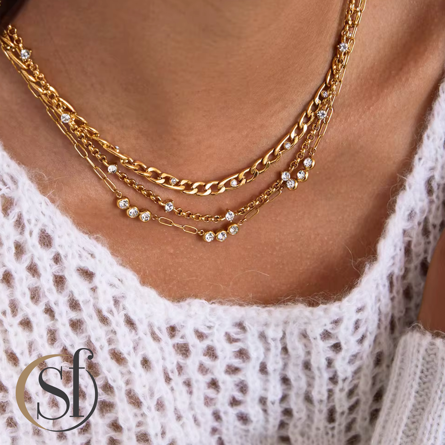 Station CZ Chain Necklaces