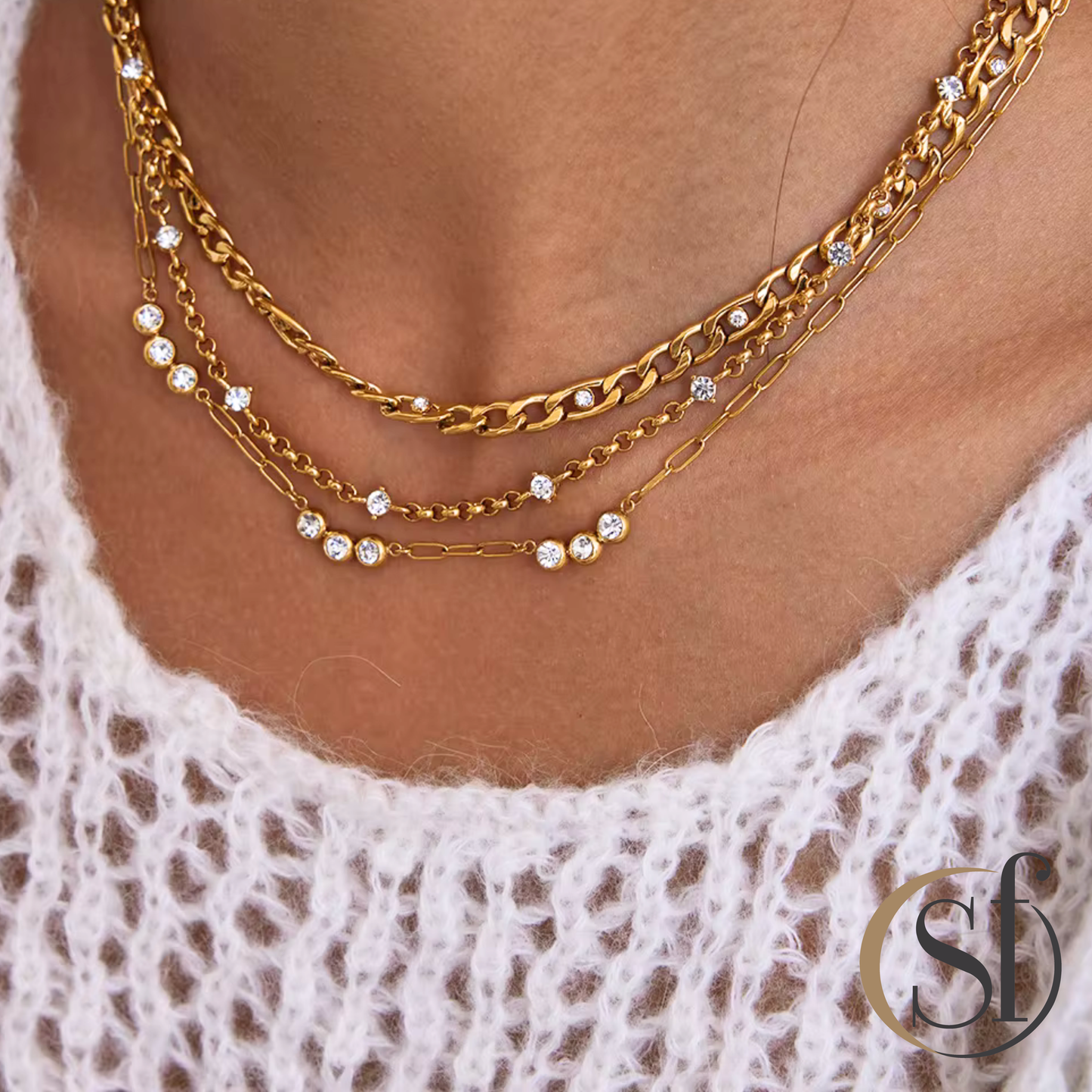 Station CZ Chain Necklaces