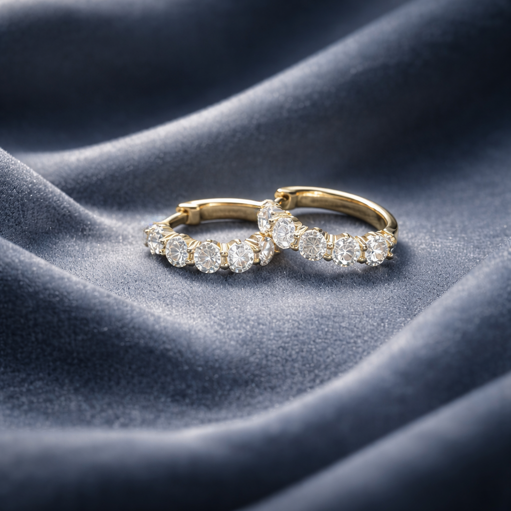 Moissanite Hoops Small 3.5mm