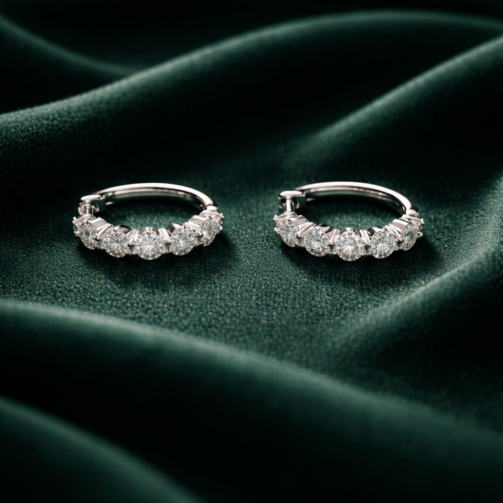 Moissanite Hoops Small 3.5mm