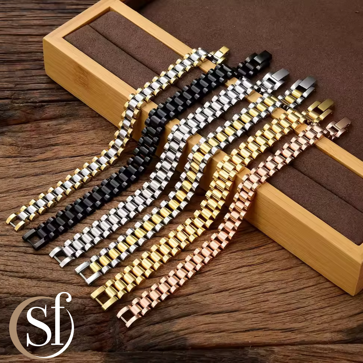 Men’s Stainless Black Link Bracelet