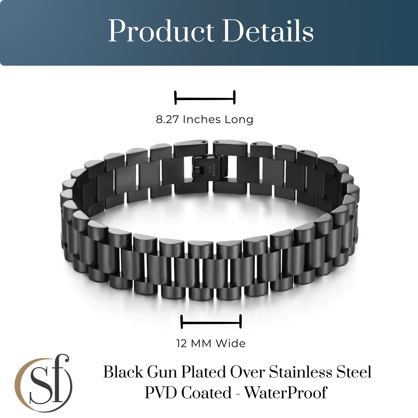 Men’s Stainless Black Link Bracelet