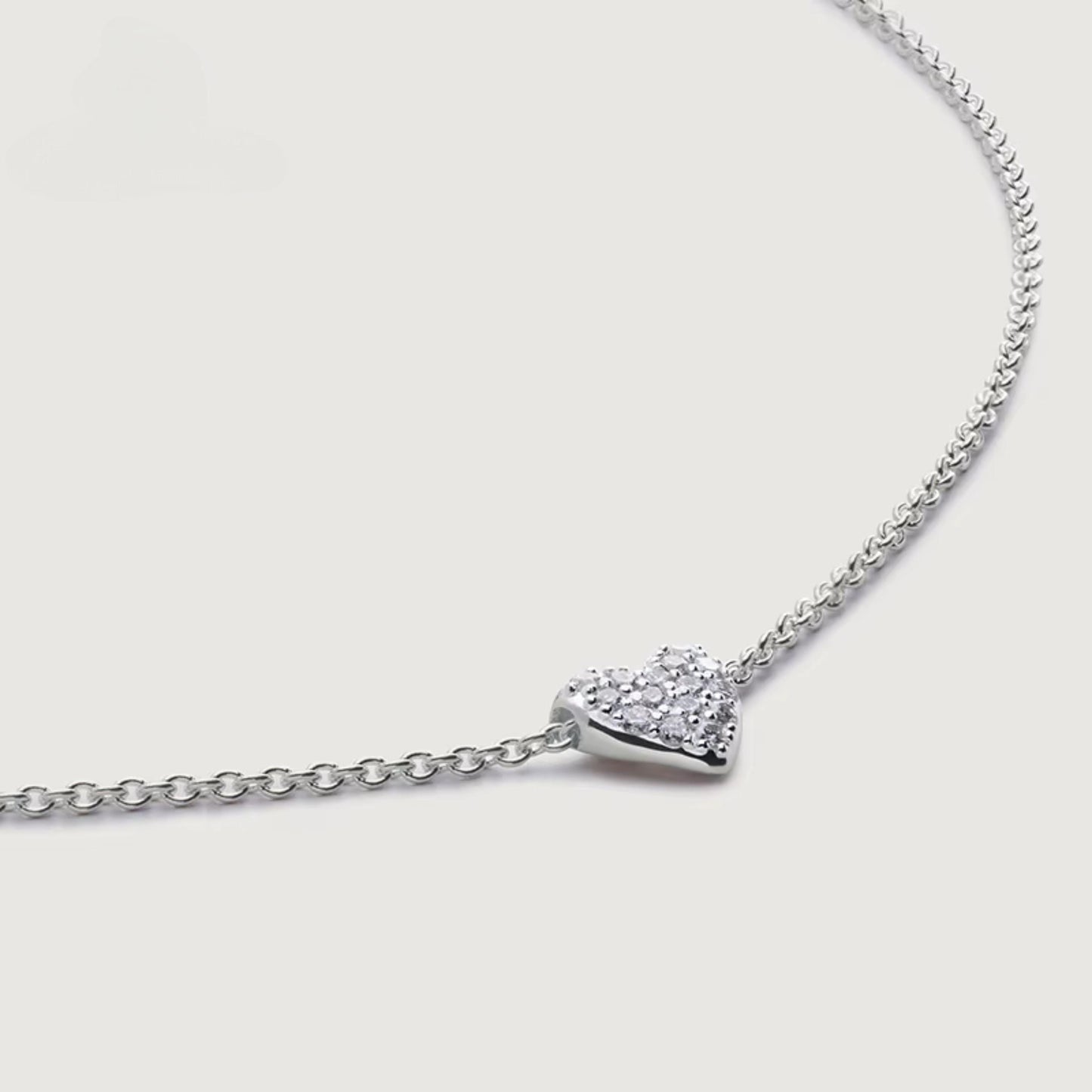Dainty Pavé CZ Heart Necklace