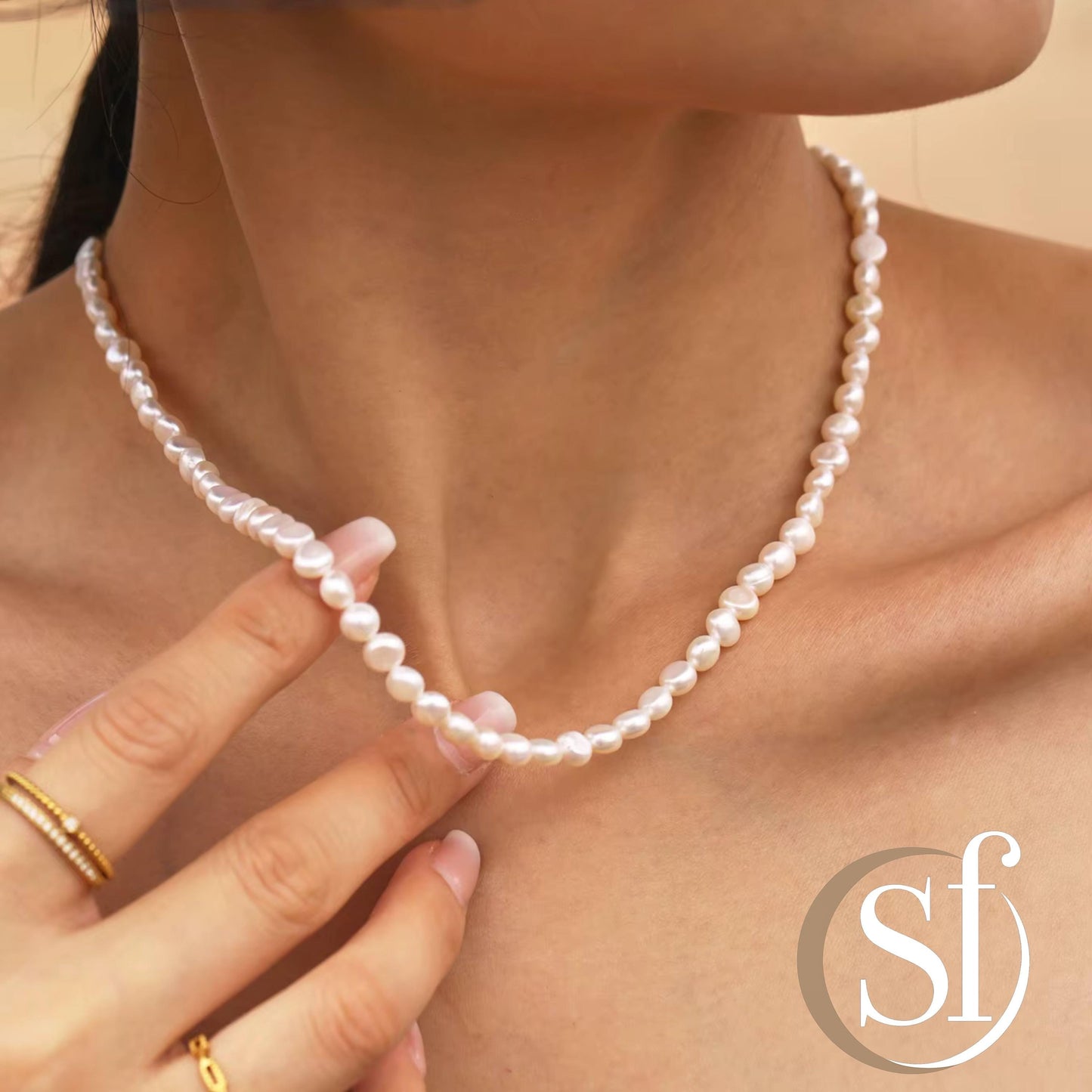Baroque Pearl Necklace with Gold Butterfly Clasp